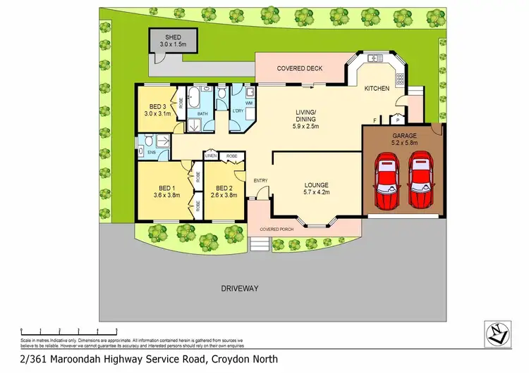 Floorplan of Homely townhouse listing, 2/361 Maroondah Highway, Croydon VIC 3136