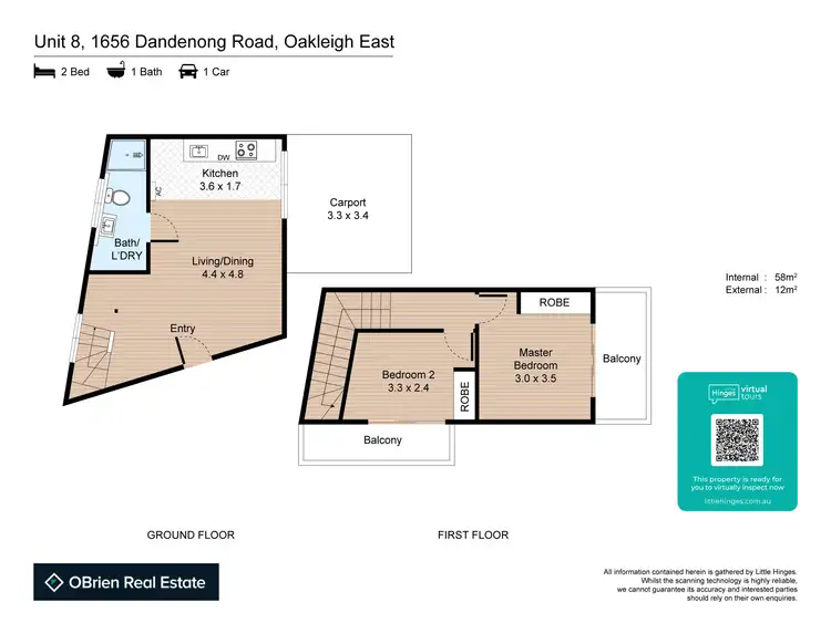 Floorplan of Homely apartment listing, 8/1656 Dandenong Road, Oakleigh East VIC 3166