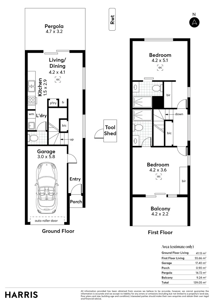 Floorplan of Homely townhouse listing, 1/136 Reservoir Road, Modbury SA 5092
