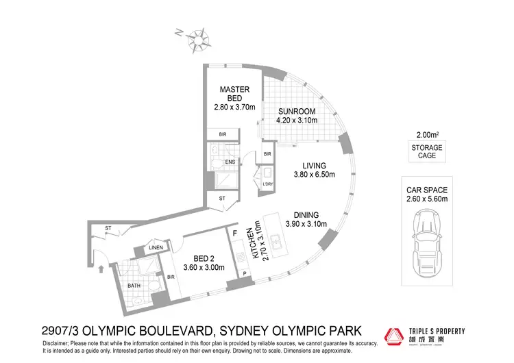 Floorplan of Homely apartment listing, 2907/3 Olympic Boulevard, Sydney Olympic Park NSW 2127