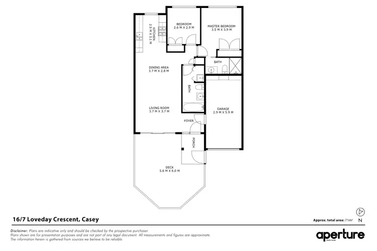 Floorplan of Homely townhouse listing, 16/7 Loveday Crescent, Casey ACT 2913