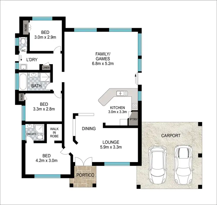 Floorplan of Homely house listing, 6 Tobin Place, Withers WA 6230