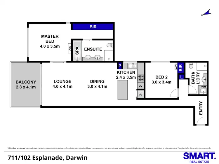 Floorplan of Homely apartment listing, 711/102 Esplanade, Darwin City NT 800