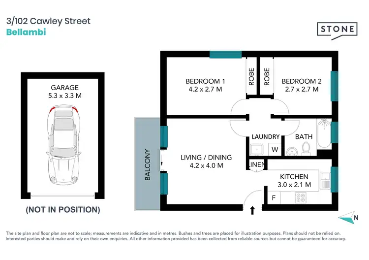 Floorplan of Homely unit listing, 3/102 Cawley Street, Bellambi NSW 2518