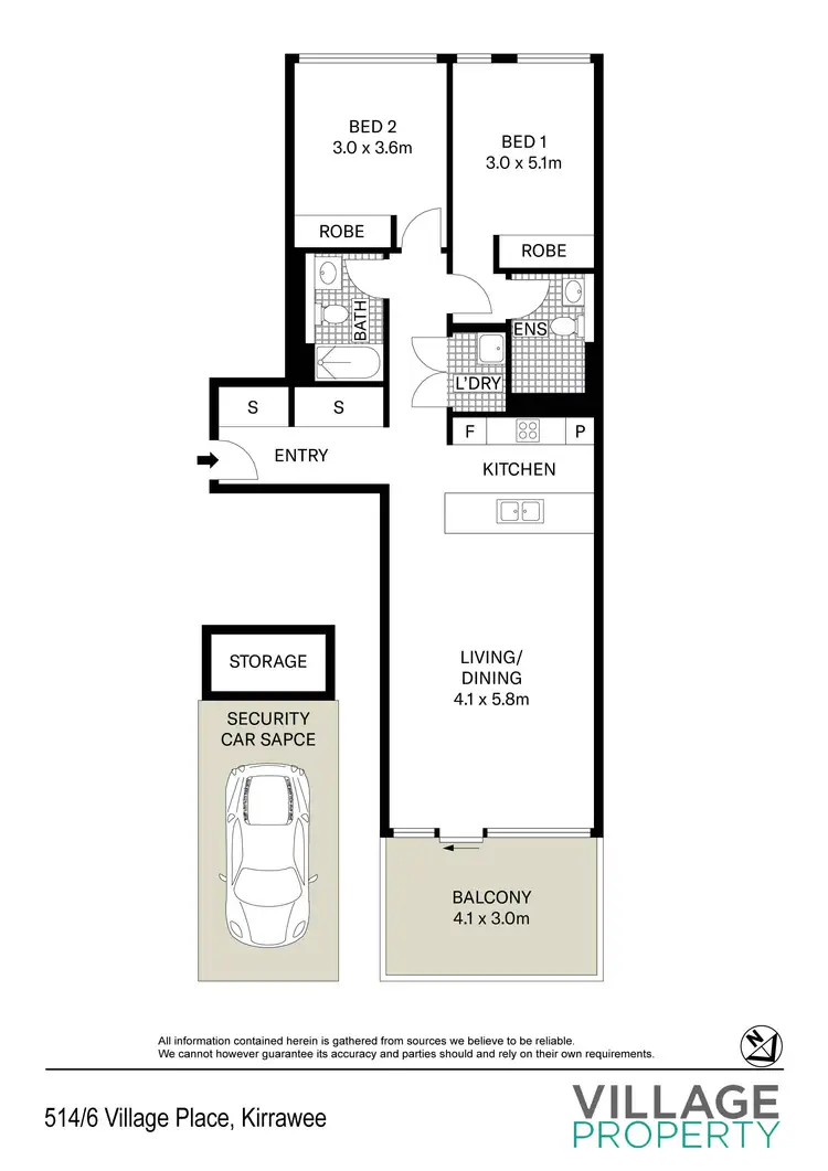 Floorplan of Homely apartment listing, 514/6 Village Place, Kirrawee NSW 2232