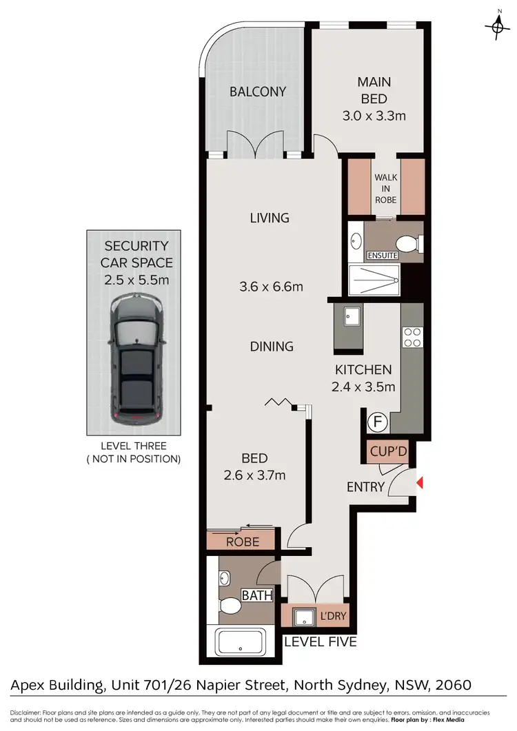 Floorplan of Homely apartment listing, 701/26 Napier Street, North Sydney NSW 2060