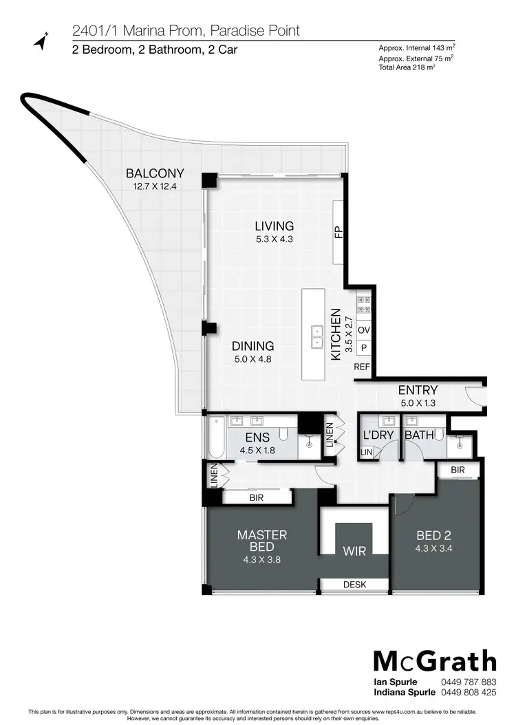 Floorplan of Homely apartment listing, 2401/1 Marina Promenade, Paradise Point QLD 4216