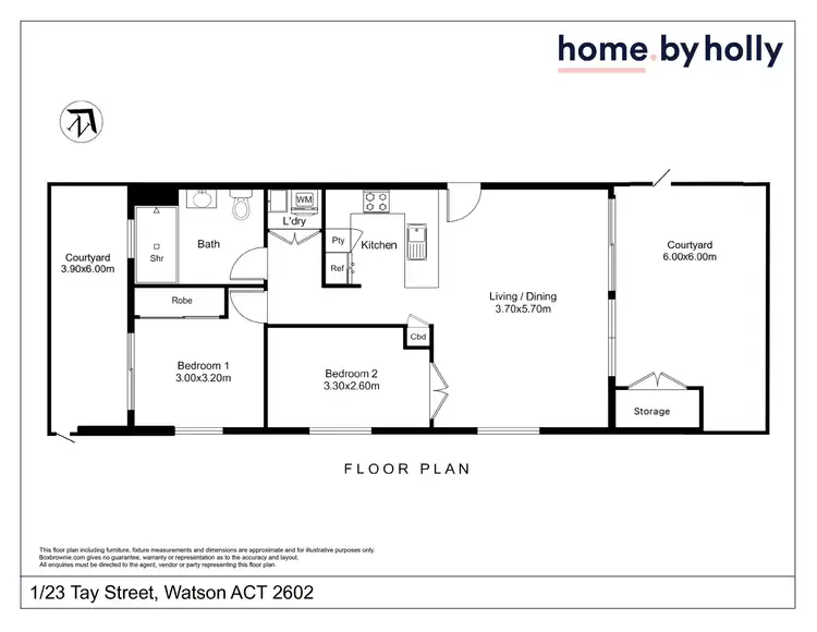 Floorplan of Homely apartment listing, 1/23 Tay Street, Watson ACT 2602