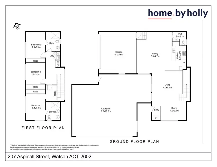 Floorplan of Homely townhouse listing, 207 Aspinall Street, Watson ACT 2602