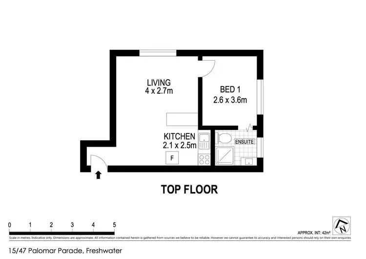 Floorplan of Homely apartment listing, 15/47 Palomar Parade, Freshwater NSW 2096