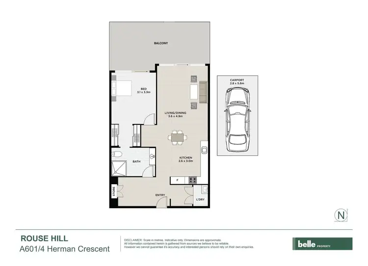 Floorplan of Homely apartment listing, A601/4 Herman Crescent, Rouse Hill NSW 2155