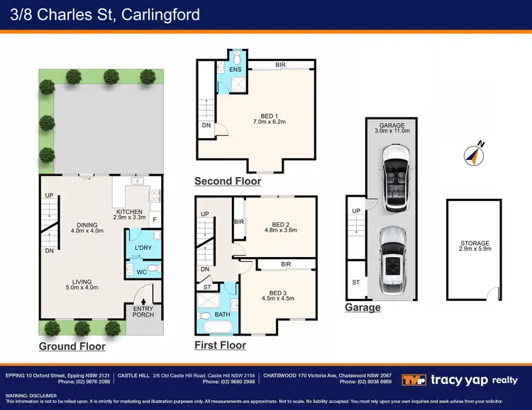 Floorplan of Homely townhouse listing, 3/8 Charles Street, Carlingford NSW 2118