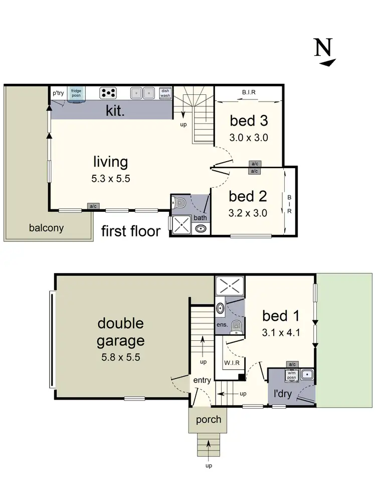 Floorplan of Homely unit listing, 1/8 Nicholas Street, Lilydale VIC 3140