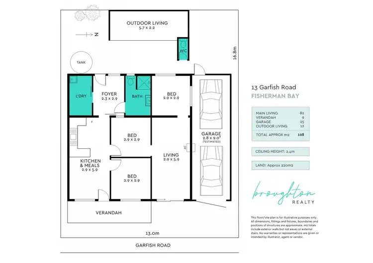 Floorplan of Homely house listing, 13 Garfish Road, Fisherman Bay SA 5522