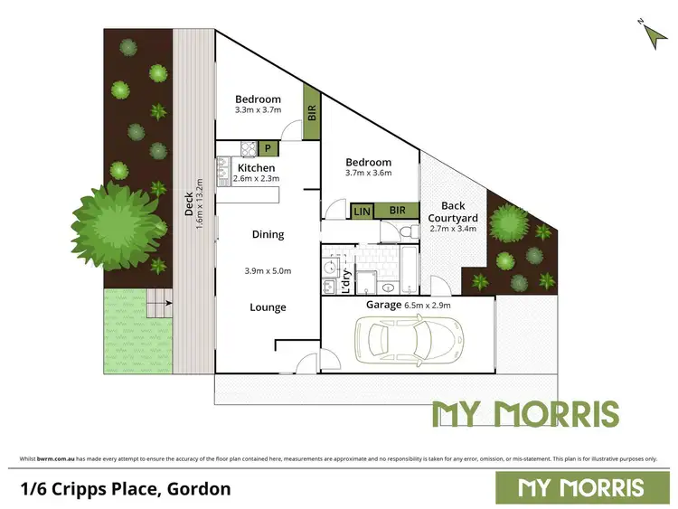 Floorplan of Homely townhouse listing, 1/6 Cripps Place, Gordon ACT 2906