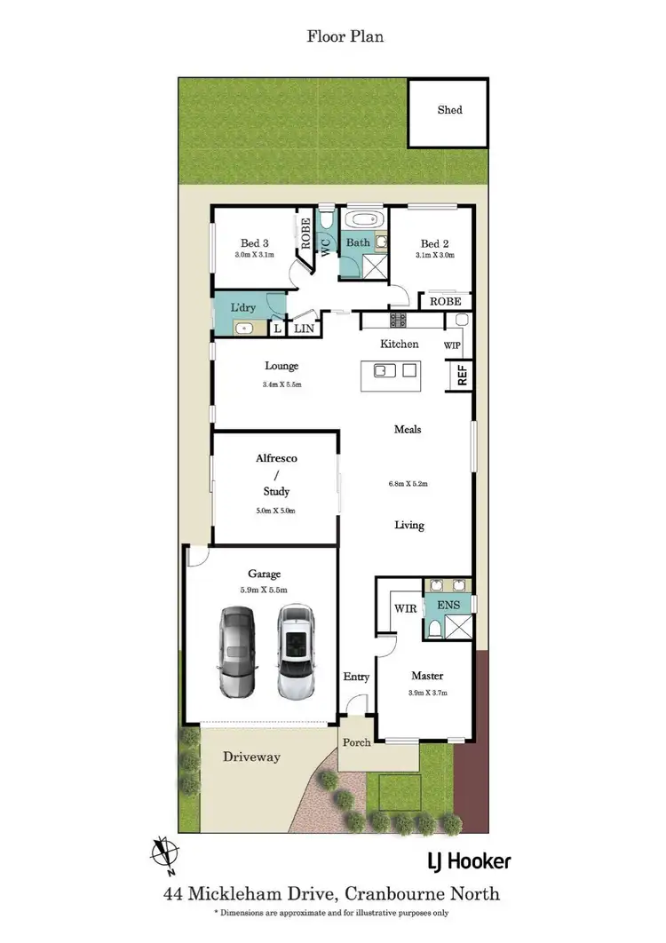Floorplan of Homely house listing, 44 Mickleham Drive, Cranbourne North VIC 3977