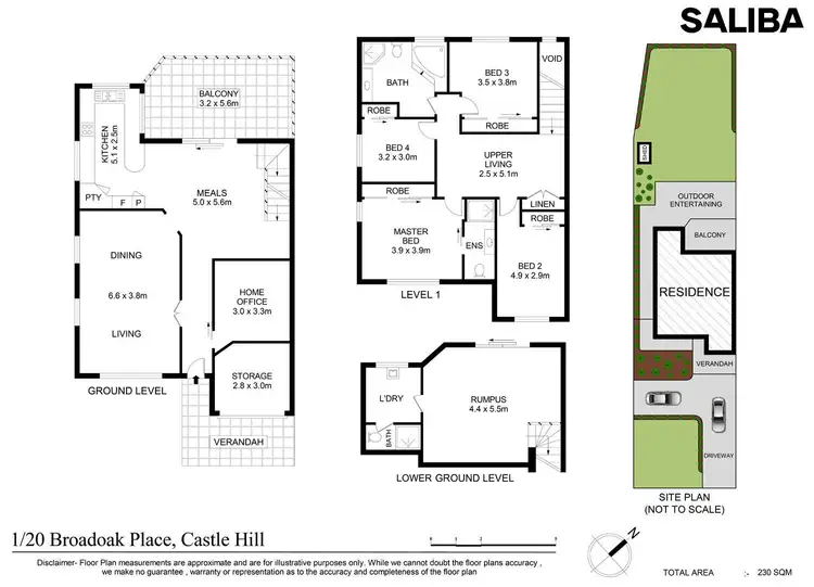 Floorplan of Homely semi-detached listing, 1/20 Broadoak Place, Castle Hill NSW 2154