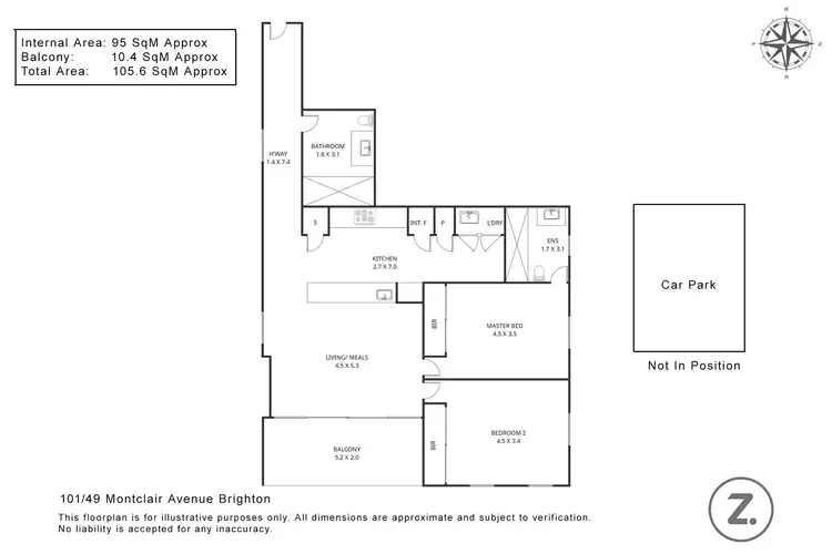 Floorplan of Homely apartment listing, 101/49 Montclair Avenue, Brighton VIC 3186
