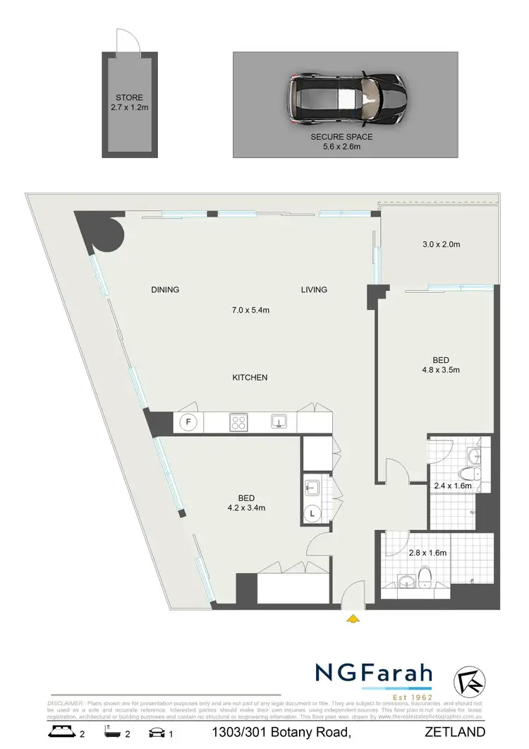Floorplan of Homely apartment listing, 1303/301 Botany Road, Zetland NSW 2017