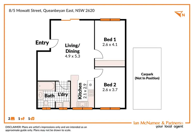 Floorplan of Homely unit listing, 8/5 Mowatt Street, Queanbeyan NSW 2620