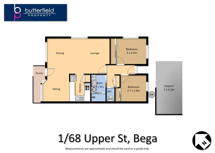 Floorplan of Homely unit listing, 1/68 Upper Street, Bega NSW 2550
