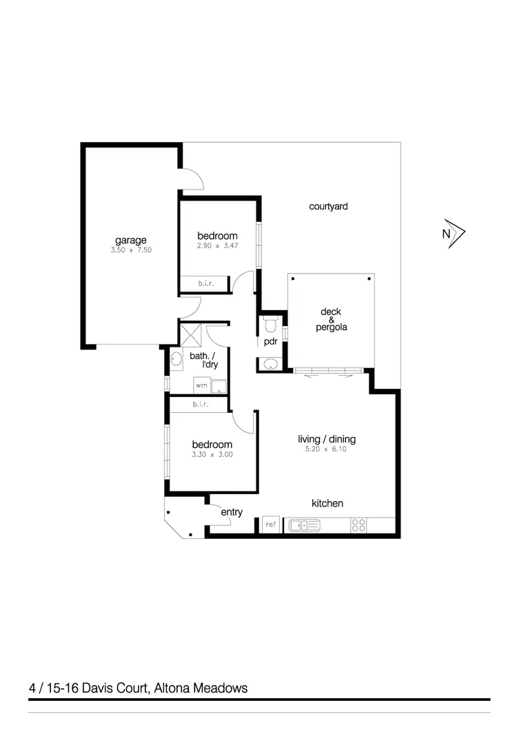 Floorplan of Homely unit listing, 4/15-16 Davis Court, Altona Meadows VIC 3028