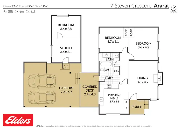 Floorplan of Homely house listing, 7 Steven Crescent, Ararat VIC 3377