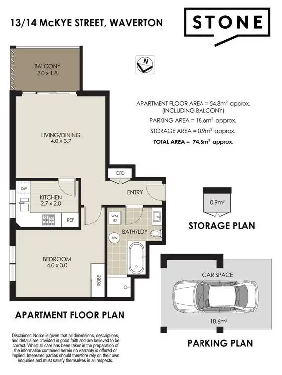 Floorplan of Homely apartment listing, 13/14 McKye Street, Waverton NSW 2060