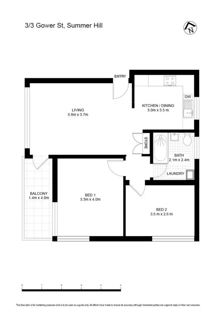 Floorplan of Homely apartment listing, 3/3 Gower Street, Summer Hill NSW 2130