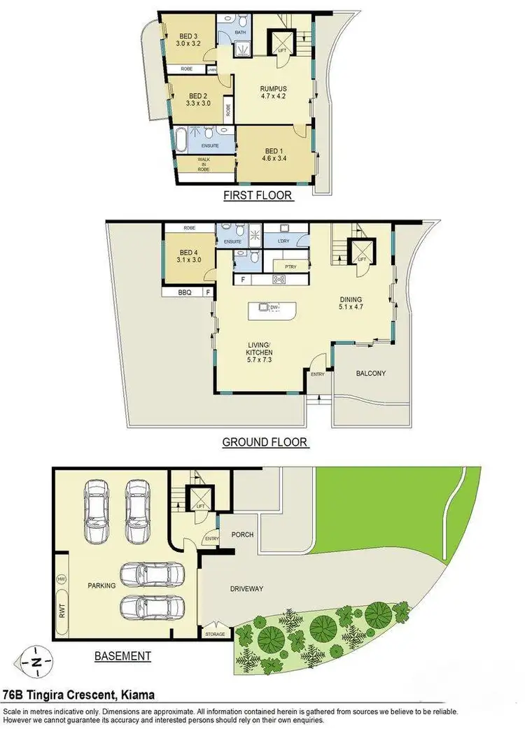 Floorplan of Homely semi-detached listing, 76B Tingira Crescent, Kiama NSW 2533