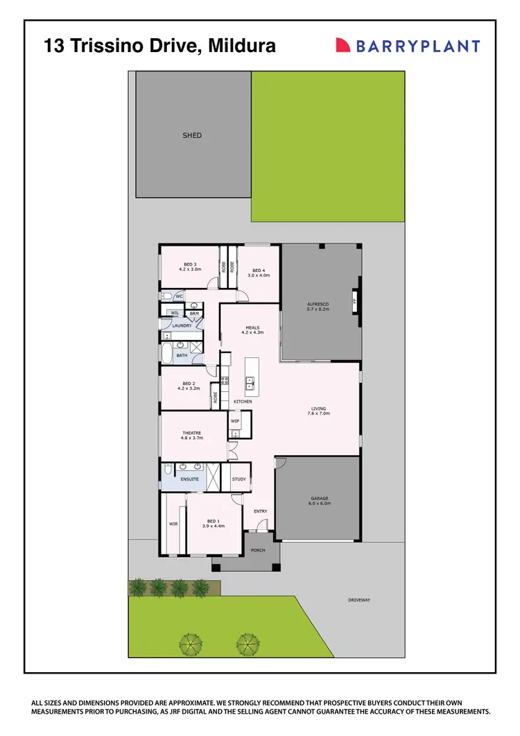 Floorplan of Homely house listing, 13 Trissino Drive, Mildura VIC 3500
