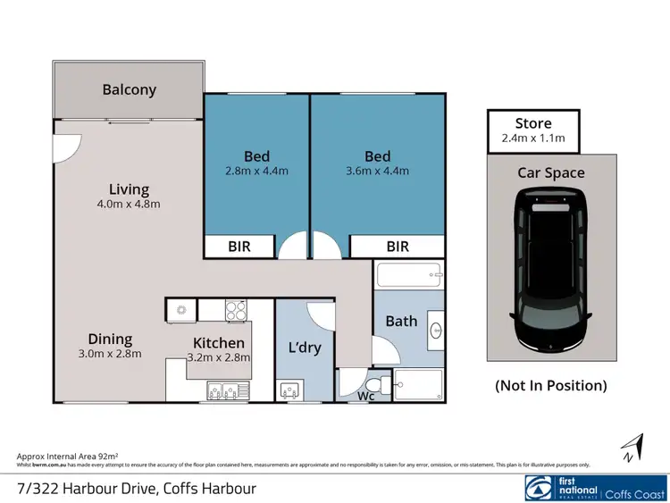 Floorplan of Homely unit listing, 7/322 Harbour Drive, Coffs Harbour NSW 2450