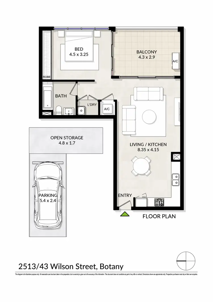 Floorplan of Homely apartment listing, 2513/43 Wilson Street, Botany NSW 2019