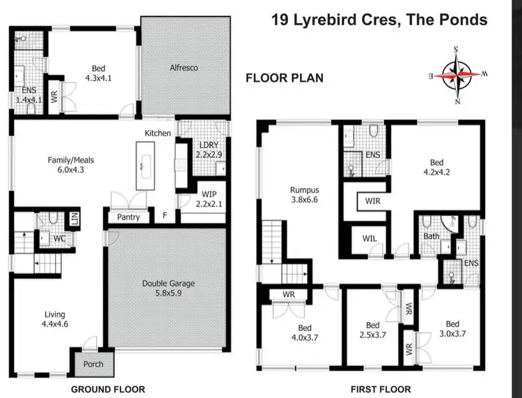 Floorplan of Homely house listing, 19 Lyrebird Crescent, The Ponds NSW 2769