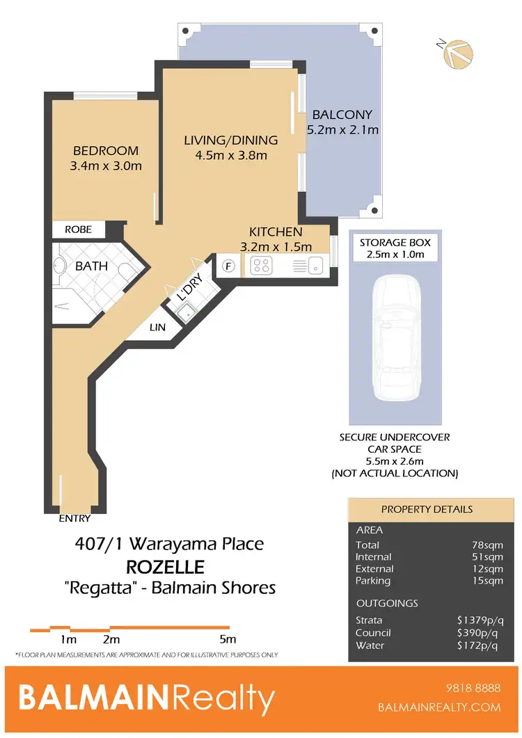 Floorplan of Homely apartment listing, 407/1 Warayama Place, Rozelle NSW 2039