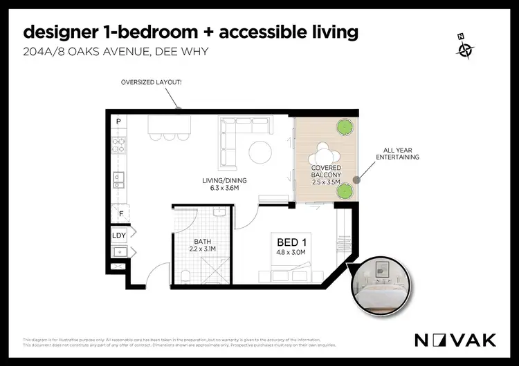Floorplan of Homely apartment listing, 204a/8 Oaks Avenue, Dee Why NSW 2099