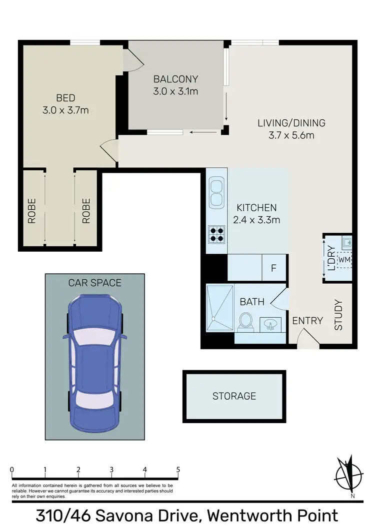 Floorplan of Homely unit listing, 310/46 Savona Drive, Wentworth Point NSW 2127