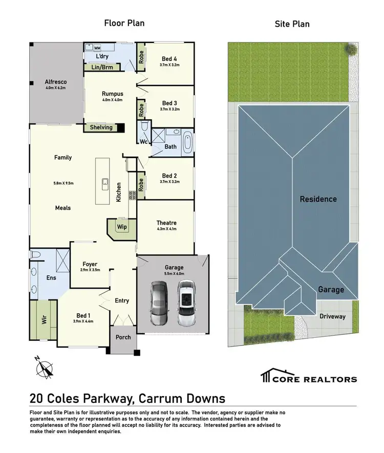 Floorplan of Homely house listing, 20 Coles Parkway, Carrum Downs VIC 3201