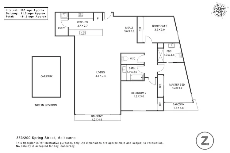 Floorplan of Homely apartment listing, 353/299 Spring Street, Melbourne VIC 3000