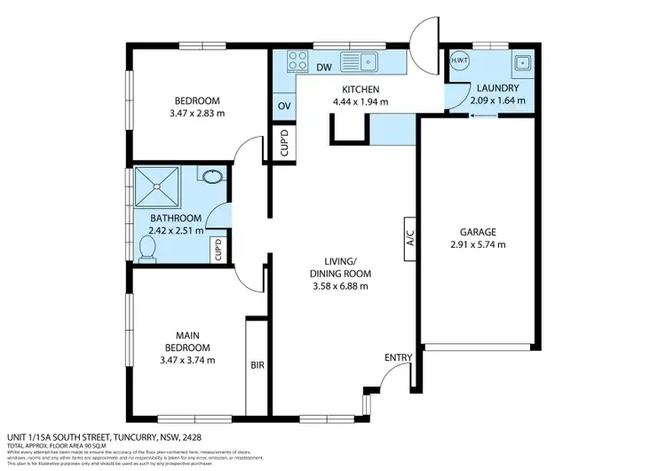 Floorplan of Homely villa listing, 1/15A South Street, Tuncurry NSW 2428