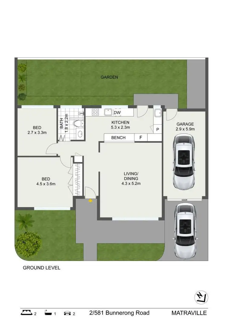 Floorplan of Homely villa listing, 2/581 Bunnerong Road, Matraville NSW 2036