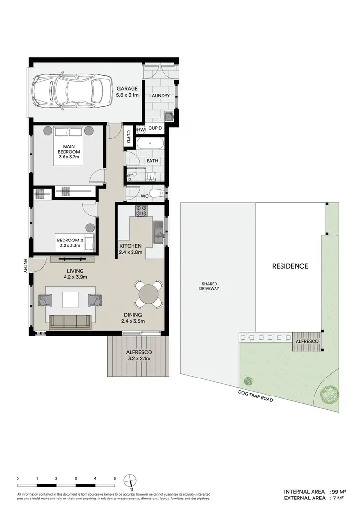 Floorplan of Homely semi-detached listing, 1/25 Dog Trap Road, Ourimbah NSW 2258
