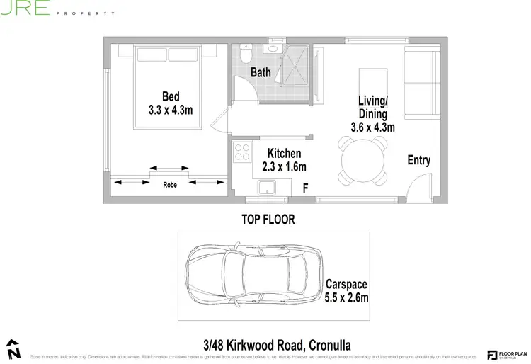 Floorplan of Homely apartment listing, 3/48 Kirkwood Road, Cronulla NSW 2230