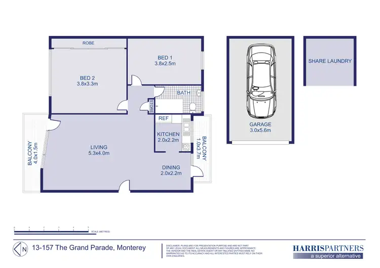 Floorplan of Homely unit listing, 13/157-159 The Grand Parade, Monterey NSW 2217