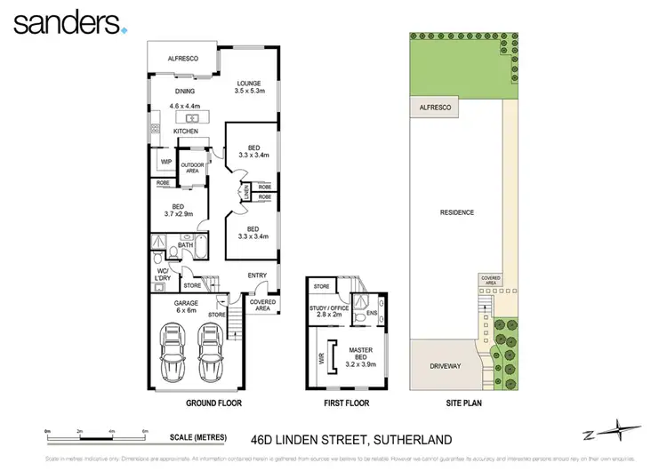 Floorplan of Homely semi-detached listing, 46D Linden Street, Sutherland NSW 2232