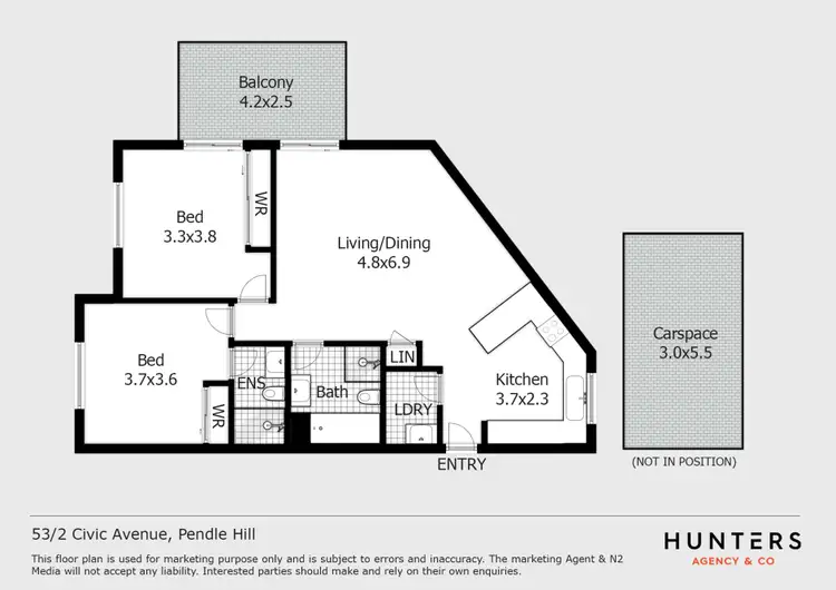 Floorplan of Homely apartment listing, 53/2-12 Civic Avenue, Pendle Hill NSW 2145