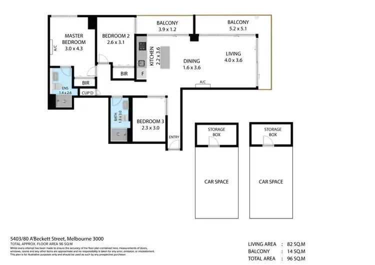 Floorplan of Homely apartment listing, 5403/80 A’beckett Street, Melbourne VIC 3000