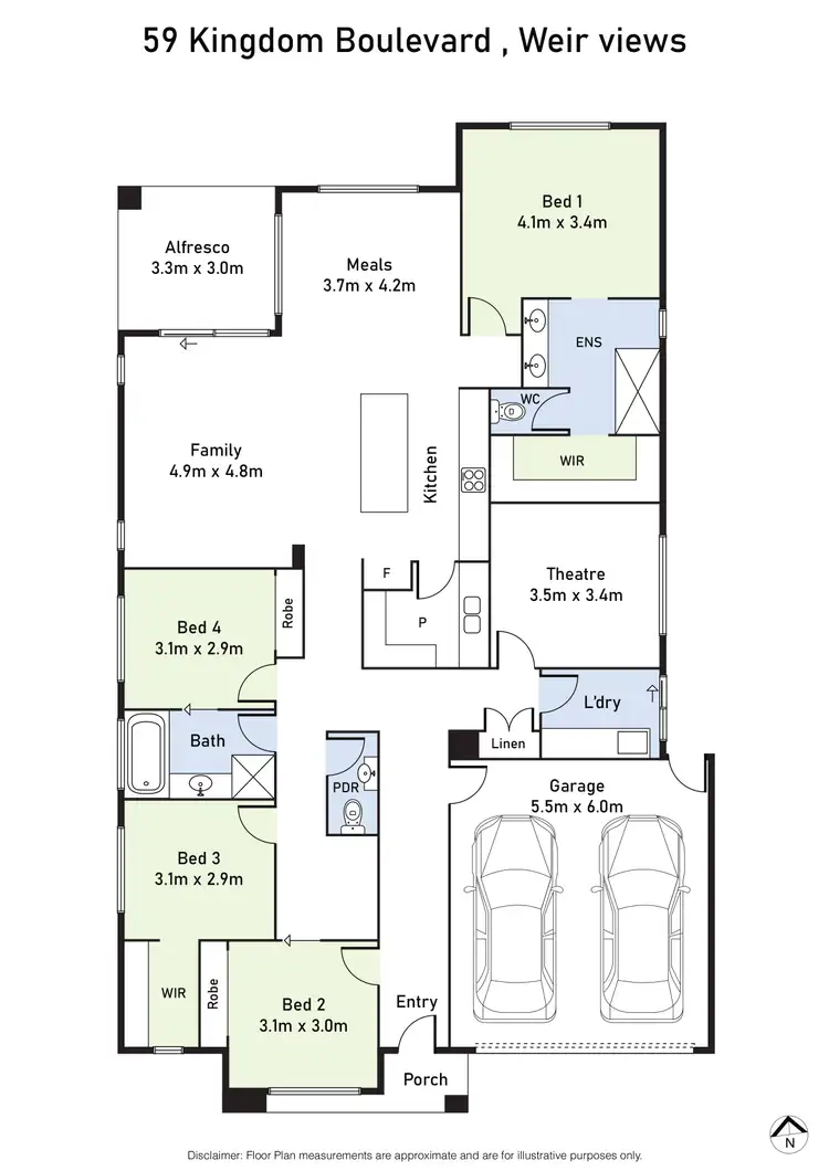 Floorplan of Homely house listing, 59 Kingdom Boulevard, Weir Views VIC 3338