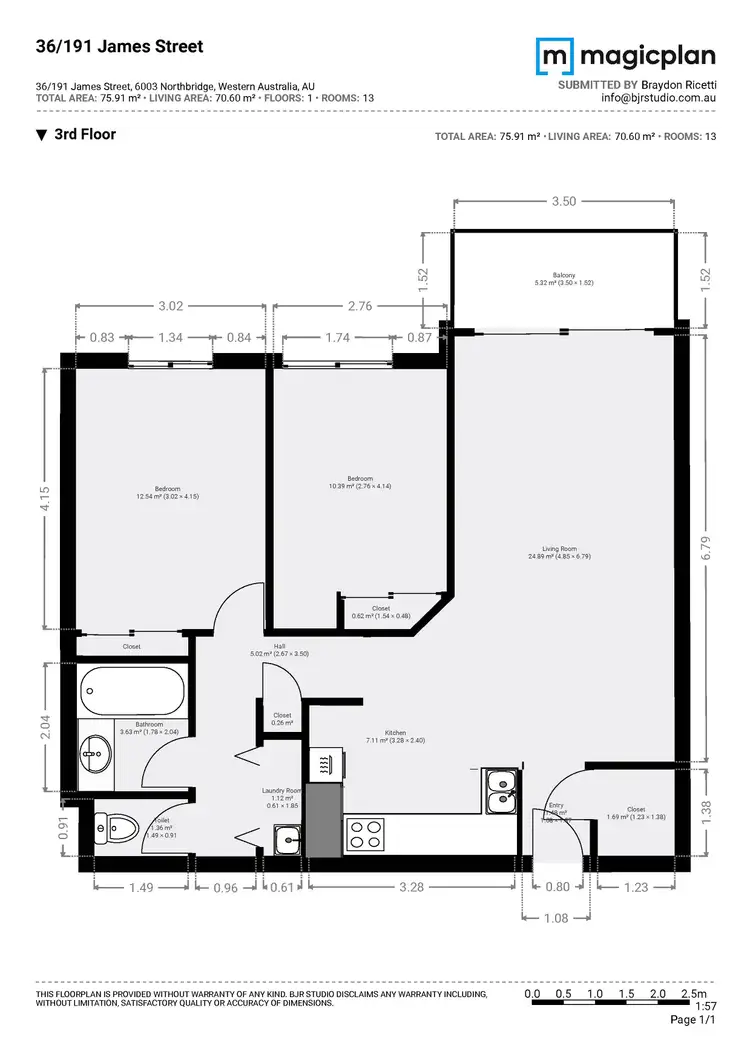 Floorplan of Homely apartment listing, 36/191 James Street, Northbridge WA 6003