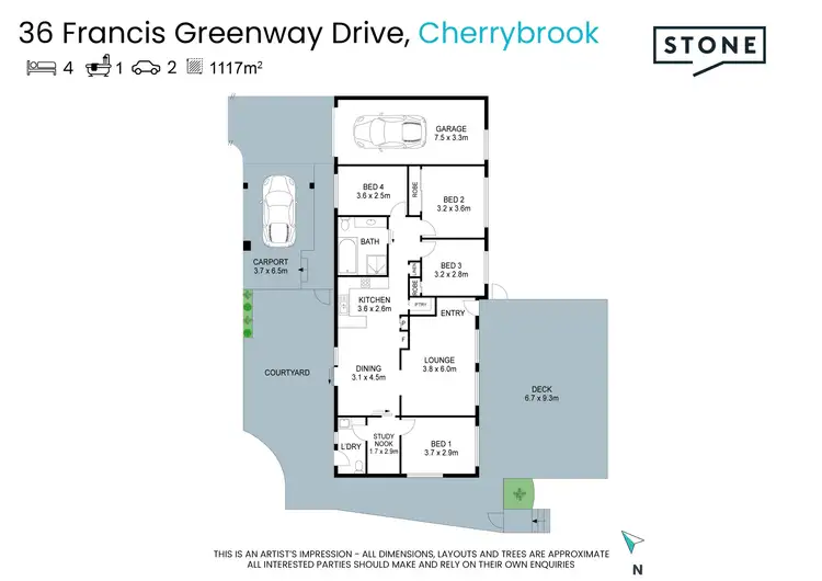 Floorplan of Homely house listing, 36 Francis Greenway Drive, Cherrybrook NSW 2126